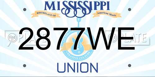 2877WE Mississippi License Plate