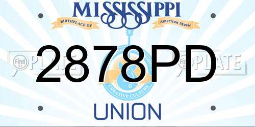 2878PD Mississippi License Plate