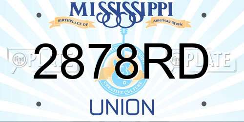 2878RD Mississippi License Plate