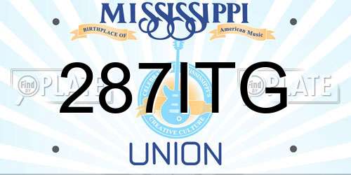 287ITG Mississippi License Plate