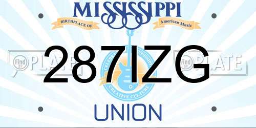 287IZG Mississippi License Plate