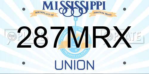 287MRX Mississippi License Plate