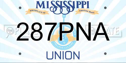 287PNA Mississippi License Plate