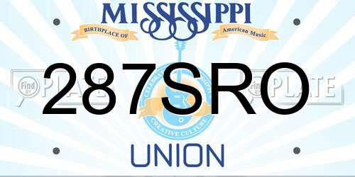 287SRO Mississippi License Plate