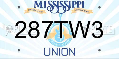 287TW3 Mississippi License Plate