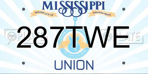 287TWE Mississippi License Plate