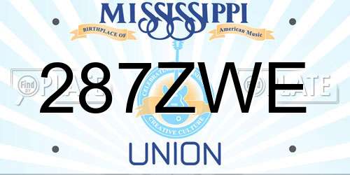 287ZWE Mississippi License Plate