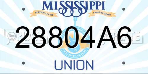 28804A6 Mississippi License Plate