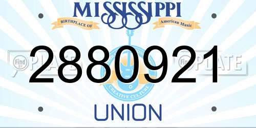 2880921 Mississippi License Plate