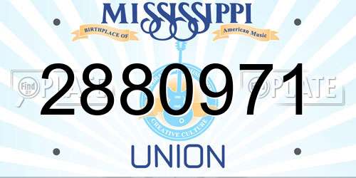2880971 Mississippi License Plate