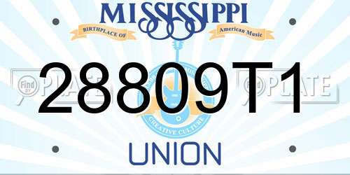 28809T1 Mississippi License Plate