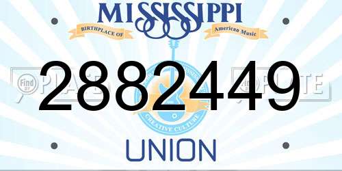 2882449 Mississippi License Plate