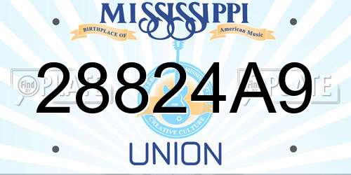 28824A9 Mississippi License Plate