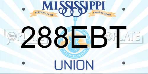 288EBT Mississippi License Plate