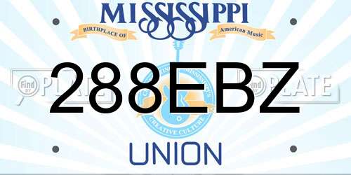 288EBZ Mississippi License Plate