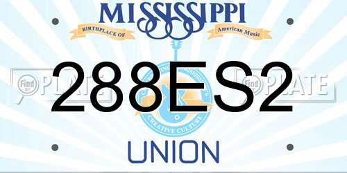 288ES2 Mississippi License Plate