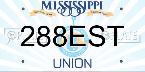 288EST Mississippi License Plate