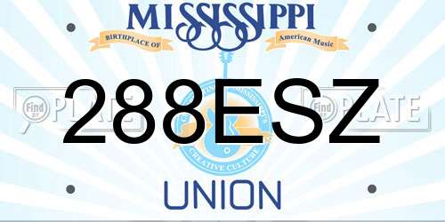 288ESZ Mississippi License Plate