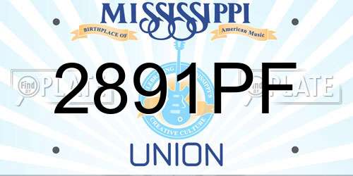 2891PF Mississippi License Plate