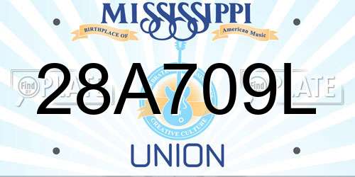 28A709L Mississippi License Plate