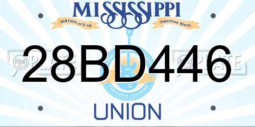 28BD446 Mississippi License Plate