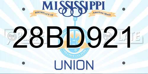28BD921 Mississippi License Plate