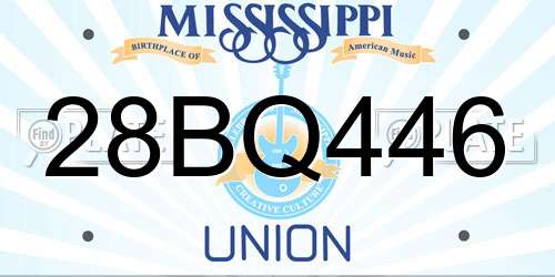 28BQ446 Mississippi License Plate