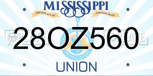 28OZ560 Mississippi License Plate