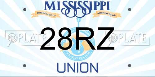 28RZ Mississippi License Plate