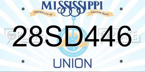 28SD446 Mississippi License Plate