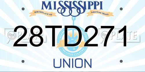 28TD271 Mississippi License Plate