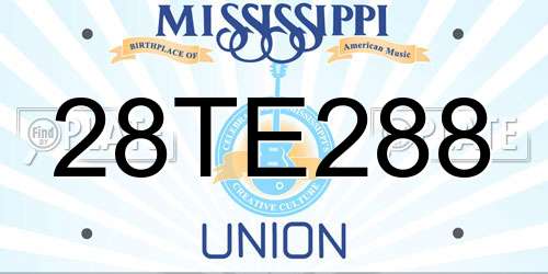 28TE288 Mississippi License Plate