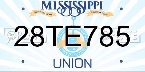 28TE785 Mississippi License Plate