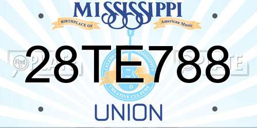28TE788 Mississippi License Plate