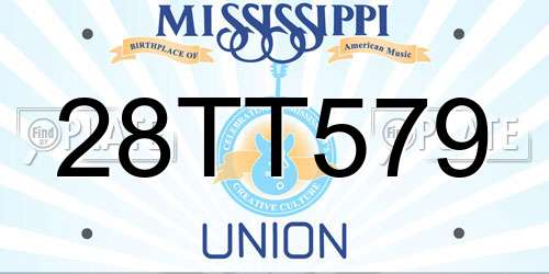 28TT579 Mississippi License Plate