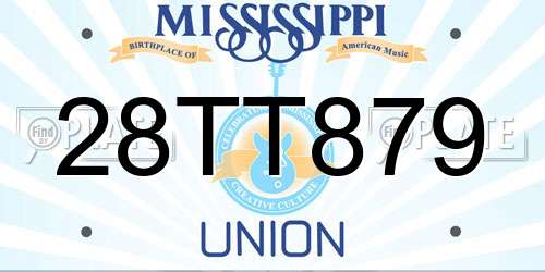 28TT879 Mississippi License Plate