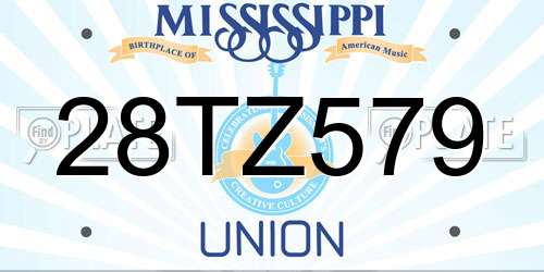 28TZ579 Mississippi License Plate