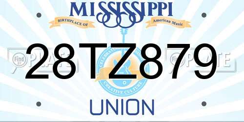 28TZ879 Mississippi License Plate