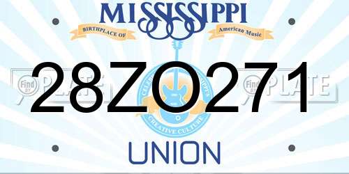 28ZO271 Mississippi License Plate