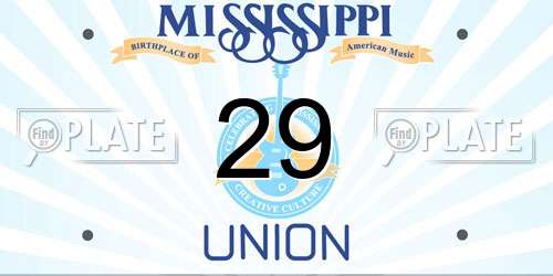 29 Mississippi License Plate