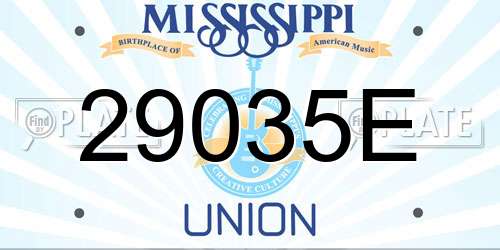 29035E Mississippi License Plate