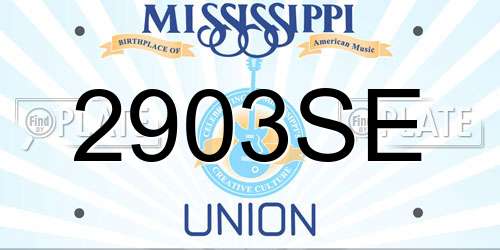 2903SE Mississippi License Plate