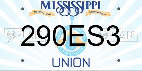 290ES3 Mississippi License Plate