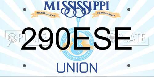 290ESE Mississippi License Plate