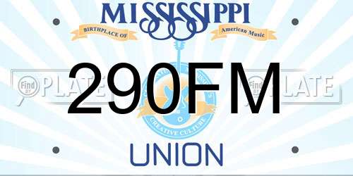 290FM Mississippi License Plate