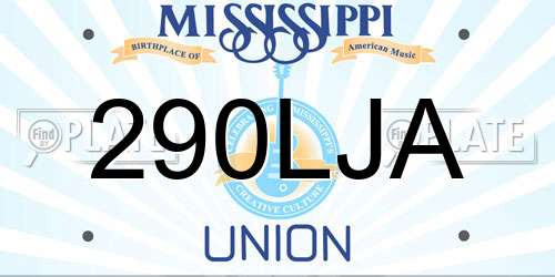 290LJA Mississippi License Plate