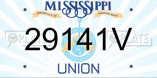29141V Mississippi License Plate