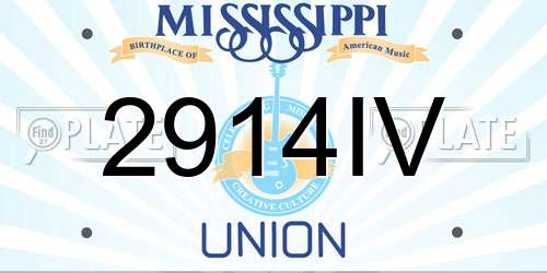 2914IV Mississippi License Plate