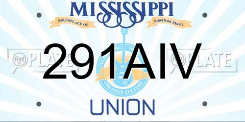 291AIV Mississippi License Plate
