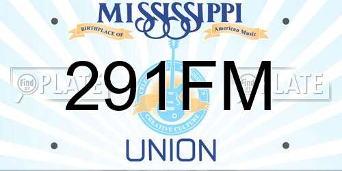 291FM Mississippi License Plate
